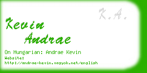 kevin andrae business card